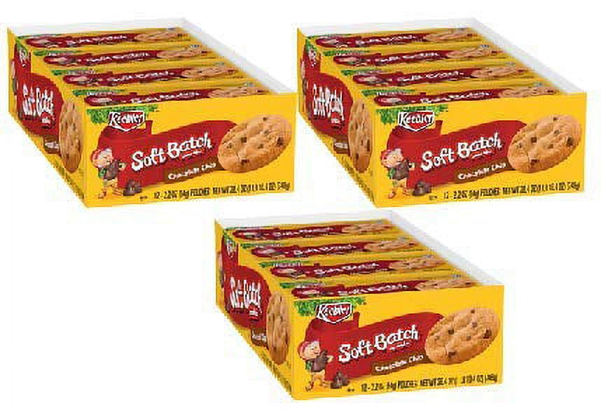 Keebler Soft Batch Chocolate Chip Cookies, 2.2 Oz., 12 Count (Pack of 3)