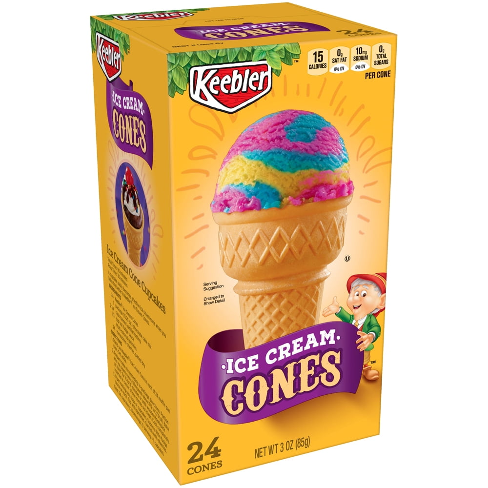 Keebler Sugar Free Crispy Ice Cream Cones, 3 oz, 24 Count