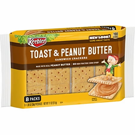 Keebler Toast & Peanut Butter Sandwich Crackers, (Pack of 18)