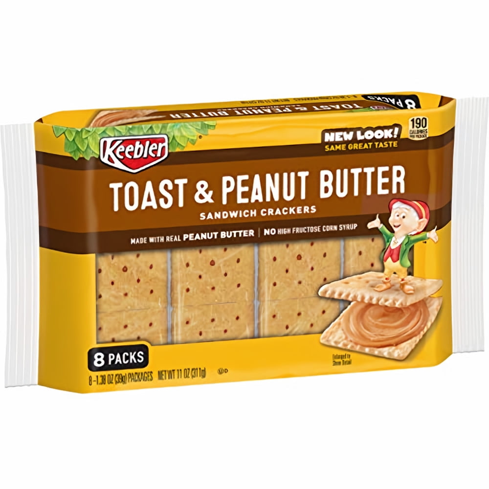 Keebler Toast & Peanut Butter Sandwich Crackers (Pack of 4)