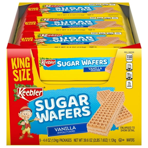 Keebler Vanilla Sugar Wafers, 4.4 oz King Size Bars 9 Count