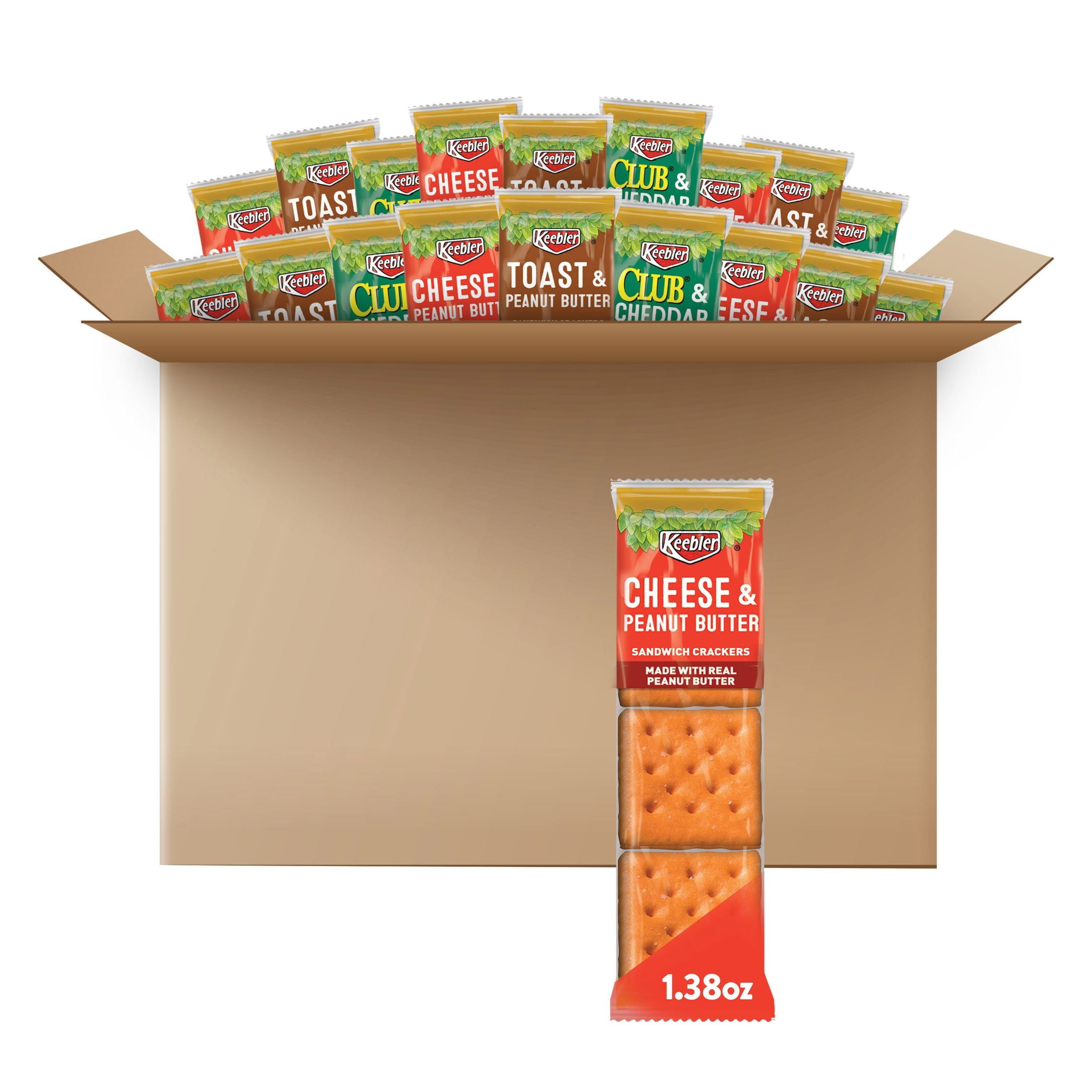 Keebler Variety Pack Sandwich Crackers, Single Serve Snack Crackers, 45 Count