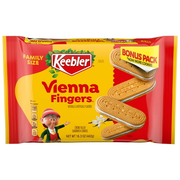 Keebler Vienna Fingers,EGSCSandwich Cookies with Crme Filling, Family Size 16.3 oz