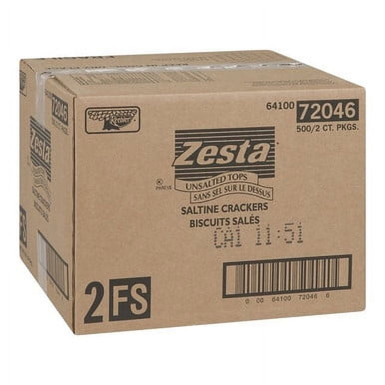 Keebler Zesta Saltine Crackers, Unsalted Tops, Portion 2UN/Unit, 500