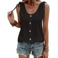 thumbnail image 1 of Keeccty Sexy Casual Jacquard Hollow Solid Color U-Neck Tank Top, 1 of 4