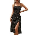 thumbnail image 1 of Keeccty Sexy Suspender Slit Floral Polka Dot Print Slip Dress For Women, 1 of 5