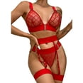 thumbnail image 1 of Keeccty Women 3Piece Panty Garter Bra Set Underwear Set, 1 of 4