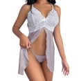 thumbnail image 1 of Keeccty Women Babydoll Lingerie See-Through Lace Mesh Sexy Nightgown, 1 of 3