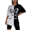 thumbnail image 1 of Keeccty Women Butterfly Graphic Tees Summer Short Sleeve Crewneck T-Shirts Tops, 1 of 4