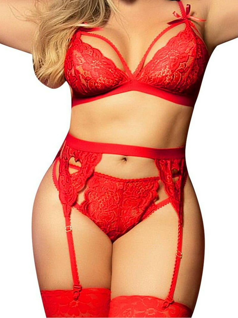 lingerie sexy wear Honeymoon Underwear Sexy Lingerie Set with Hollowed Out Bra Neck and Weave  Belt for Women Sexy Sleepwear Bodycon Black main image 1