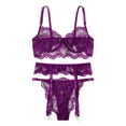 thumbnail image 1 of Keeccty Women Sexy Lace Solid 2PCs Lingerie Set, 1 of 4