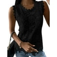 thumbnail image 1 of Keeccty Women Splice Lace Camisole Slim Tee Sleeveless Undershirts Casual Tank Tops, 1 of 2