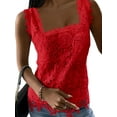 thumbnail image 1 of Keeccty Women Splice Lace Camisole Slim Tee Sleeveless Undershirts Casual Tank Tops, 1 of 2