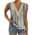 thumbnail image 1 of Keeccty Women V-Neck Lace Splice Sexy Elegant Tunic T-Shirt Top, 1 of 6
