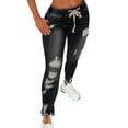 thumbnail image 1 of Keeccty Women's Drawstring Slim Fit Ripped Jeans, 1 of 2
