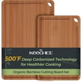 thumbnail image 1 of Keechee Carbonized Bamboo Cutting Board Set, 2 Piece, Brown, 15 in x 10 in and 12 in x 8 in, with Juice Groove and Built-in Handles, 1 of 7