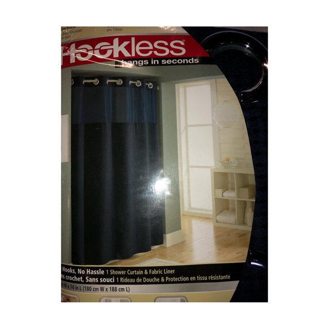Keeco Hookless Waffle Shower Curtain Navy 71x74