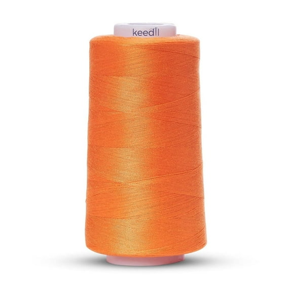 Keedil All Purpose Polyester Serger Sewing Thread - 3000 Yard Spool Orange