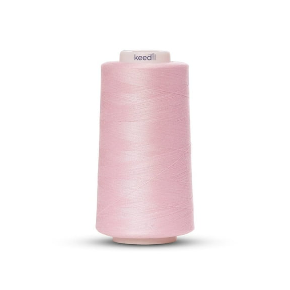 Keedil All Purpose Polyester Serger Sewing Thread - 3000 Yard Spool Pink