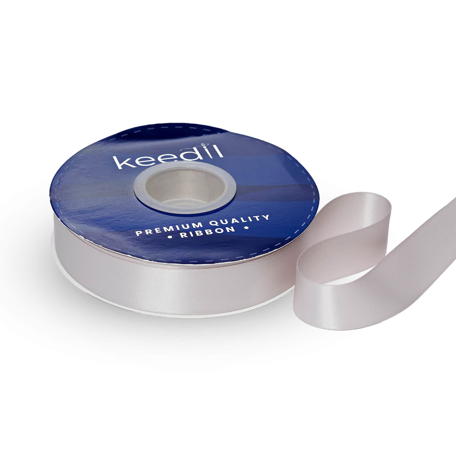 Keedil® Double-Face Satin Polyester Ribbon For Gift Wrapping, Bows, Sewing, Crafting, Hair Accessories, & Décor (1" - Champagne, 25 Yards)
