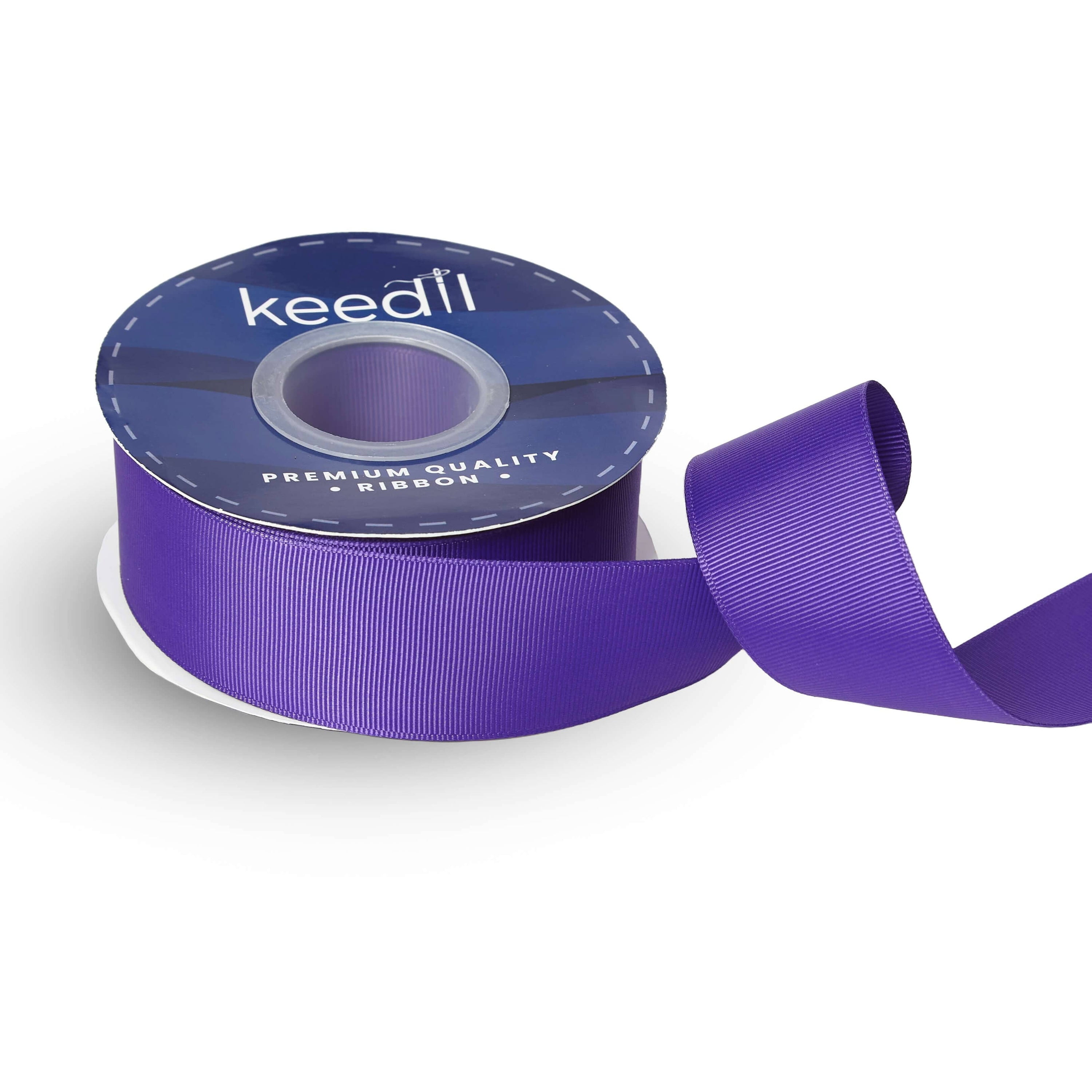 Keedil® Grosgrain Taffeta Polyester Ribbon For Gift Wrapping, Bows, Sewing, Crafting, Hair Accessories, & Décor (1.5") - Purple (50 Yards)