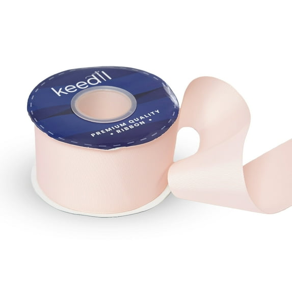 Keedil® Grosgrain Taffeta Polyester Ribbon For Gift Wrapping, Bows, Sewing, Crafting, Hair Accessories, & Décor (2.25") - Rose Gold (50 Yards)