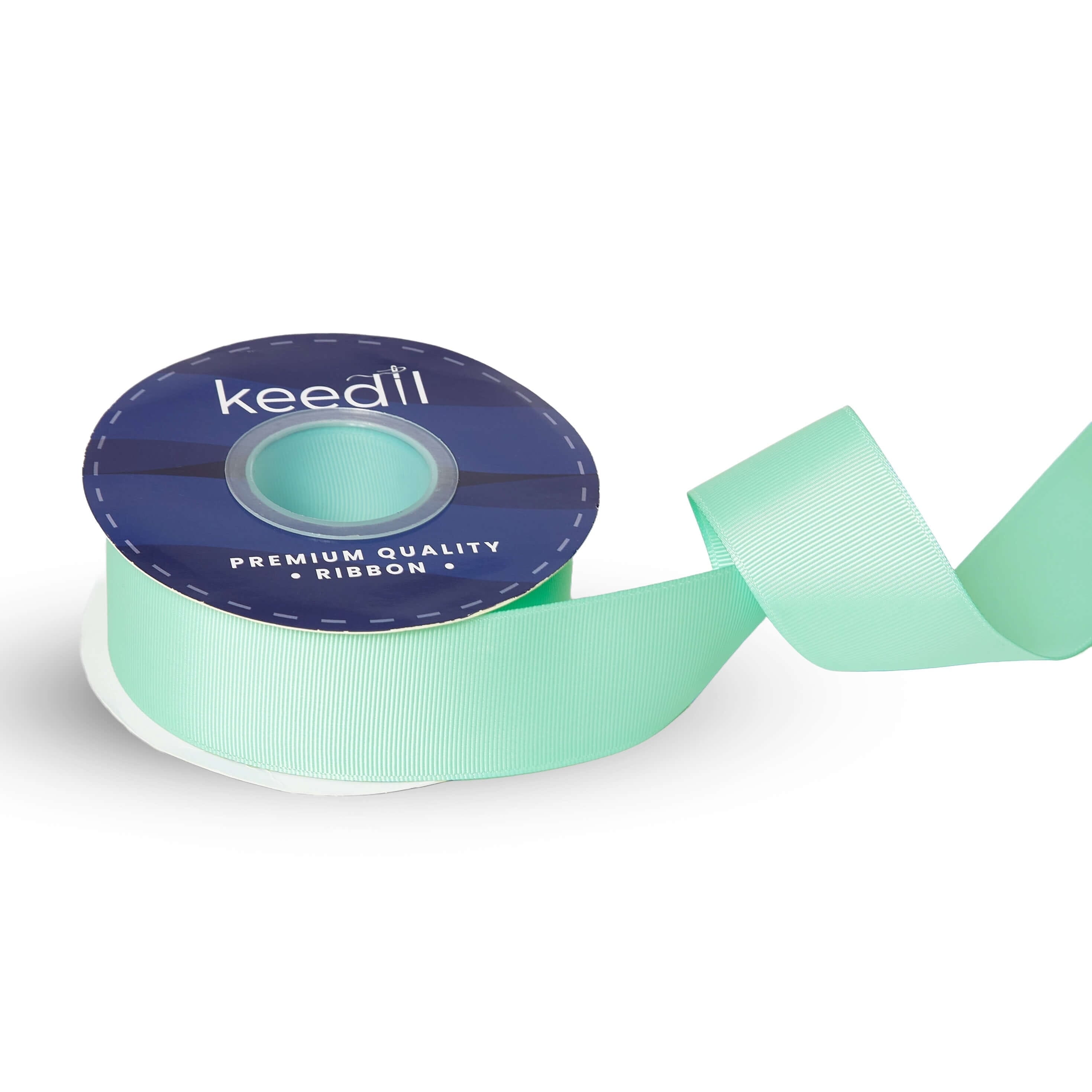 Keedil® Grosgrain Taffeta Polyester Ribbon For Gift Wrapping, Bows, Sewing, Crafting, Hair Accessories, & Décor - (Aqua Green, 1.5 Inches Wide, 50 Yards, 6 Pack)