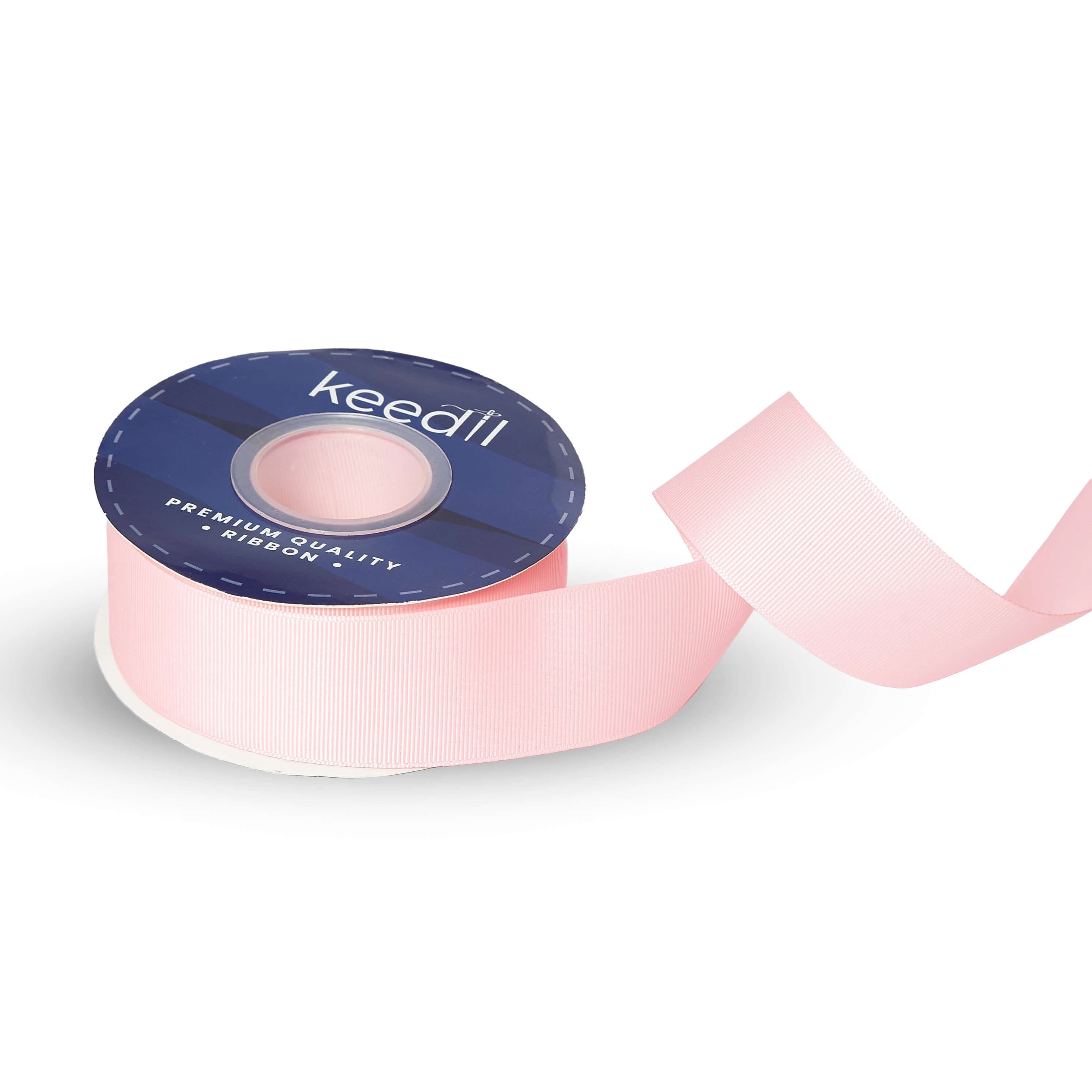 Keedil Grosgrain Taffeta Polyester Ribbon For Gift Wrapping, Bows, Sewing, Crafting, Hair Accessories, & Décor - (Baby Pink, 1.5 Inches Wide, 25 Yards, 3 Pack)