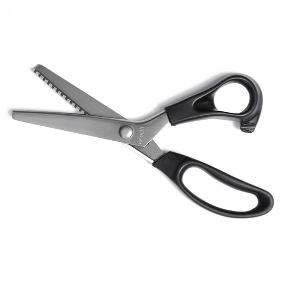 Keedil Stainless Steel Anti Rust Ergonomic Pinking Shears - Black