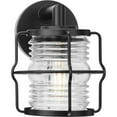 thumbnail image 1 of Keegan Collection One-Light Matte Black Clear Glass Coastal Outdoor Wall Lantern, 1 of 14