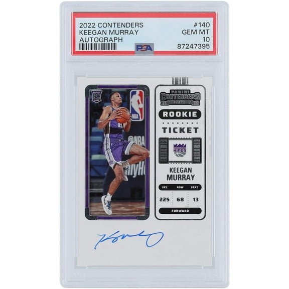 Keegan Murray Sacramento Kings Autographed 2022-23 Panini Contenders Rookie Ticket #140 PSA Authenticated 10 Rookie Card - Fanatics Authentic Certified