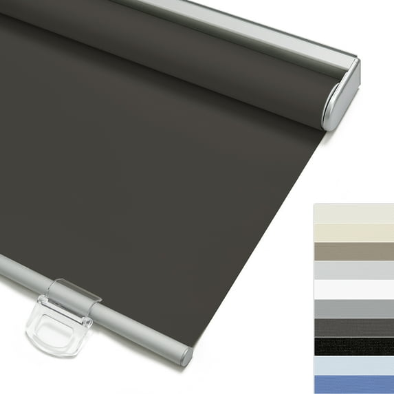 Keego 100% Blackout Roller Blinds for Window Cordless Privacy Bedroom Shade Easy to Install UV Protection Blinds for Office and Home (Dark Gray, 38"W×56"H, 3pcs)