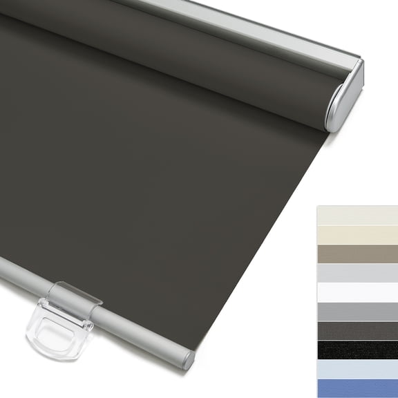 Keego 100% Blackout Roller Blinds for Window Cordless Privacy Bedroom Shade Easy to Install UV Protection Blinds for Office and Home (Dark Gray, 58"W×72"H, 3pcs)