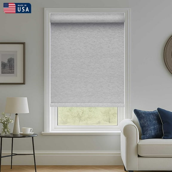 Keego 100% Blackout Roller Shades for Windows, Cordless Free-Stop Blinds for Windows with 4in Curved Cassette, Thermal Insulated, UV Protection, Made in USA (Silver, 26"W x 68"H)