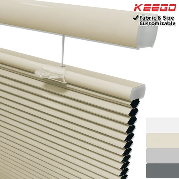 Keego 2023 New Energy Saving Heat Insulating Celluar Shades for Bedroom Honeycomb Blackout Window Blinds Light Blocking Creamy Color 34.5"w x 46.0"h