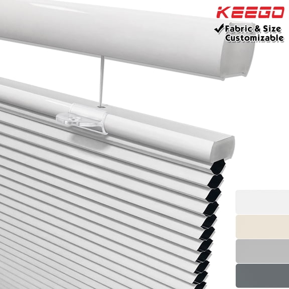 Keego 2023 New Energy Saving Heat Insulating Celluar Shades for Bedroom Honeycomb Blackout Window Blinds Light Blocking White Color 50.5"w x 46.0"h