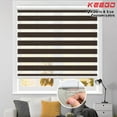 thumbnail image 1 of Keego 50% Blackout Cordless Zebra Window Shades Blinds with Modern Design Roller Shade Privacy Curtains Customizable Color and Size for Home Office Brown Linen 34"w x 52"h, 1 of 9