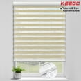 thumbnail image 1 of Keego 85% Blackout Cordless Zebra Shades Light Filtering Roller Shade Privacy Window Blinds Customizable Color and Size for Home Office Windows Ivory 30"w x 44"h, 1 of 10