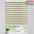 thumbnail image 1 of Keego 85% Blackout Cordless Zebra Shades Light Filtering Roller Shade Privacy Window Blinds Customizable Color and Size for Home Office Windows Sand 60"w x 56"h, 1 of 10