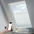 thumbnail image 1 of Keego 9/16" Motorized Cellular Shades Cordless Honeycomb Blinds 100% Blackout Fabric Window Shades for Skylight, Express Serial, Made in USA (White, 54.5"W x 44"H), 1 of 8