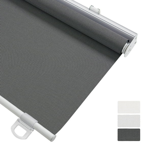 Keego Light Filtering Cordless Roller Shades for Window Blind with Thermal Insulated Window Shades Blinds for Home Door, Black 22"W X 68"H