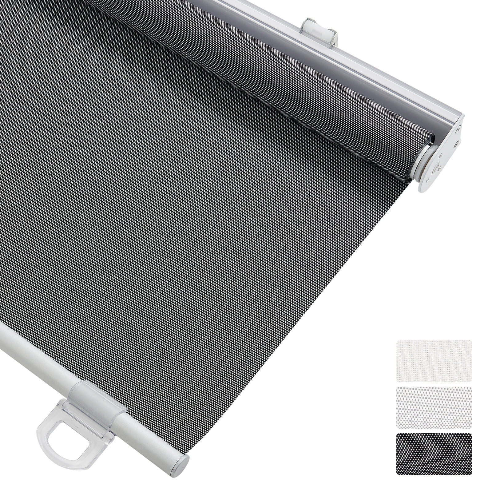 Keego Light Filtering Cordless Roller Shades for Window Blind with Thermal Insulated Window Shades Blinds for Home Door, Black 34"W X 48"H
