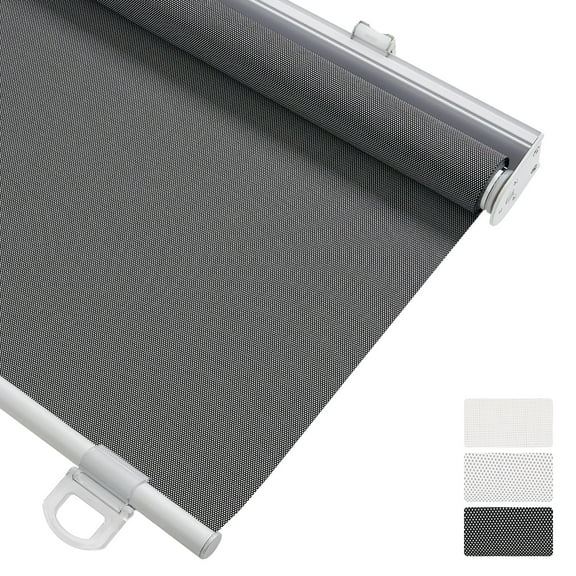 Keego Light Filtering Cordless Roller Shades for Window Blind with Thermal Insulated Window Shades Blinds for Home Door, Black 30"W X 48"H