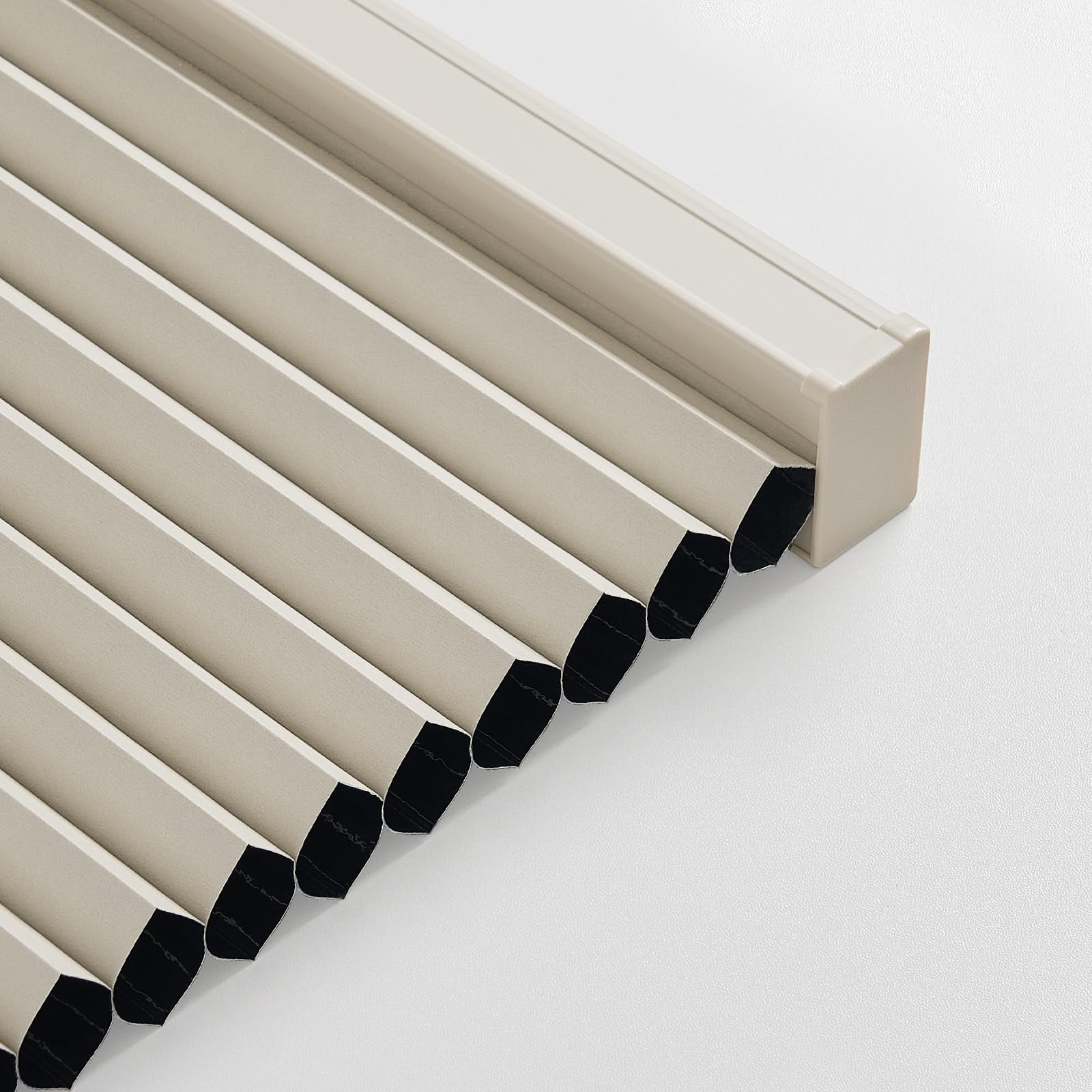 Keego Cellular Shades Cordless Honeycomb Shades for Windows Pull Down Blackout Cellular Blinds 9/16" Single Cell Thermal Insulated Blinds for Home Office(Beige,64"W x72"H)