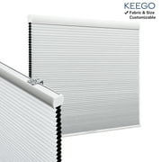 Keego Cellular Shades for Windows Cordless Room Darkening Honeycomb Blinds for Home Mini Window Shades White Blackout 18 W x 48 H