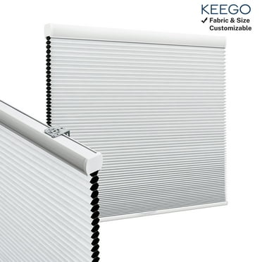 Keego Cellular Shades for Windows Cordless Room Darkening Honeycomb Blinds for Home Mini Window Shades White Blackout 18 W x 48 H