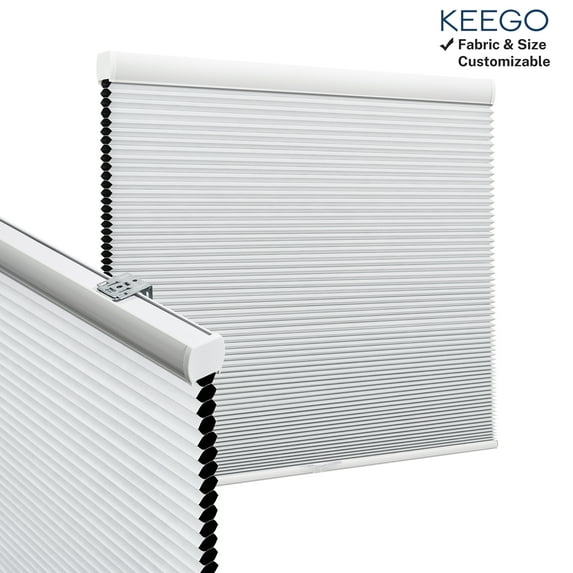 Keego Cellular Shades for Windows Cordless Room Darkening Honeycomb Blinds for Home Mini Window Shades, White(Blackout), 32"W x 64"H