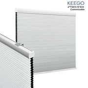 Keego Cellular Shades for Windows Cordless Room Darkening Honeycomb Blinds for Home Mini Window Shades, White(Blackout), 34"W x 48"H