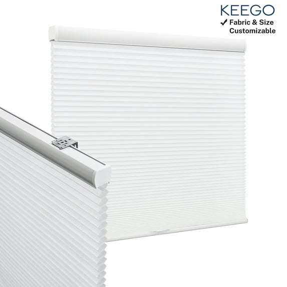 Keego Cellular Shades for Windows Cordless Room Darkening Honeycomb Blinds for Home Mini Window Shades, White(Light Filtering), 36"W x 60"H