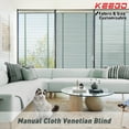thumbnail image 1 of Keego Cloth Venetian Blinds Room Darkening Windows Blinds Semi Blackout Shades for Home Privacy Customizable Color and Size Powder Blue 48"w x 64"h, 1 of 9